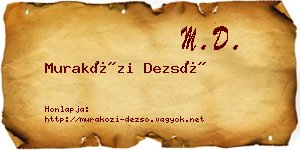 Muraközi Dezső névjegykártya