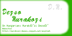 dezso murakozi business card